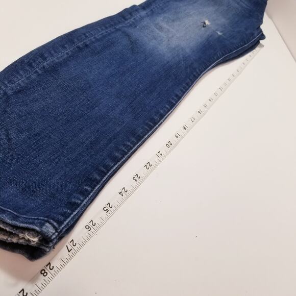 MOTHER Jeans The Looker in Rough it Up Blue Denim Distressed Skinny - Picture 9 of 16